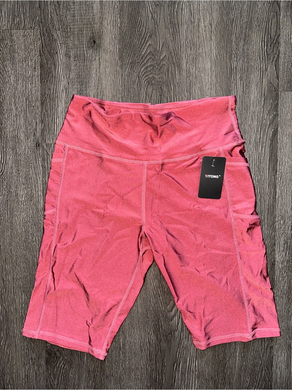 Pink High-Waist Bike Shorts